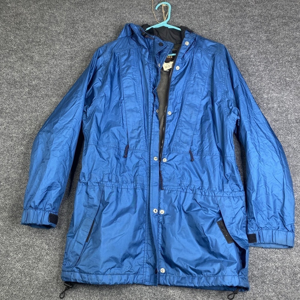 Vintage REI Gore-Tex Jacket Womens 10 Blue Hooded Waterproof Rain Parka 90s